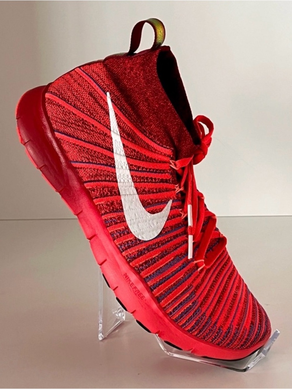 Nike Free Train Force Flyknit Red Crimson Mens 10 Like New
